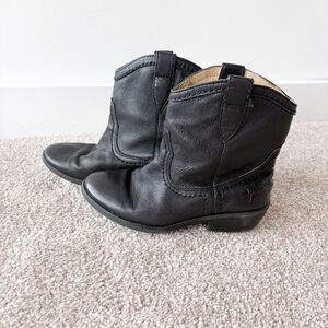 Frye Carson Shortie Boots Girls 1.5 Black Leather